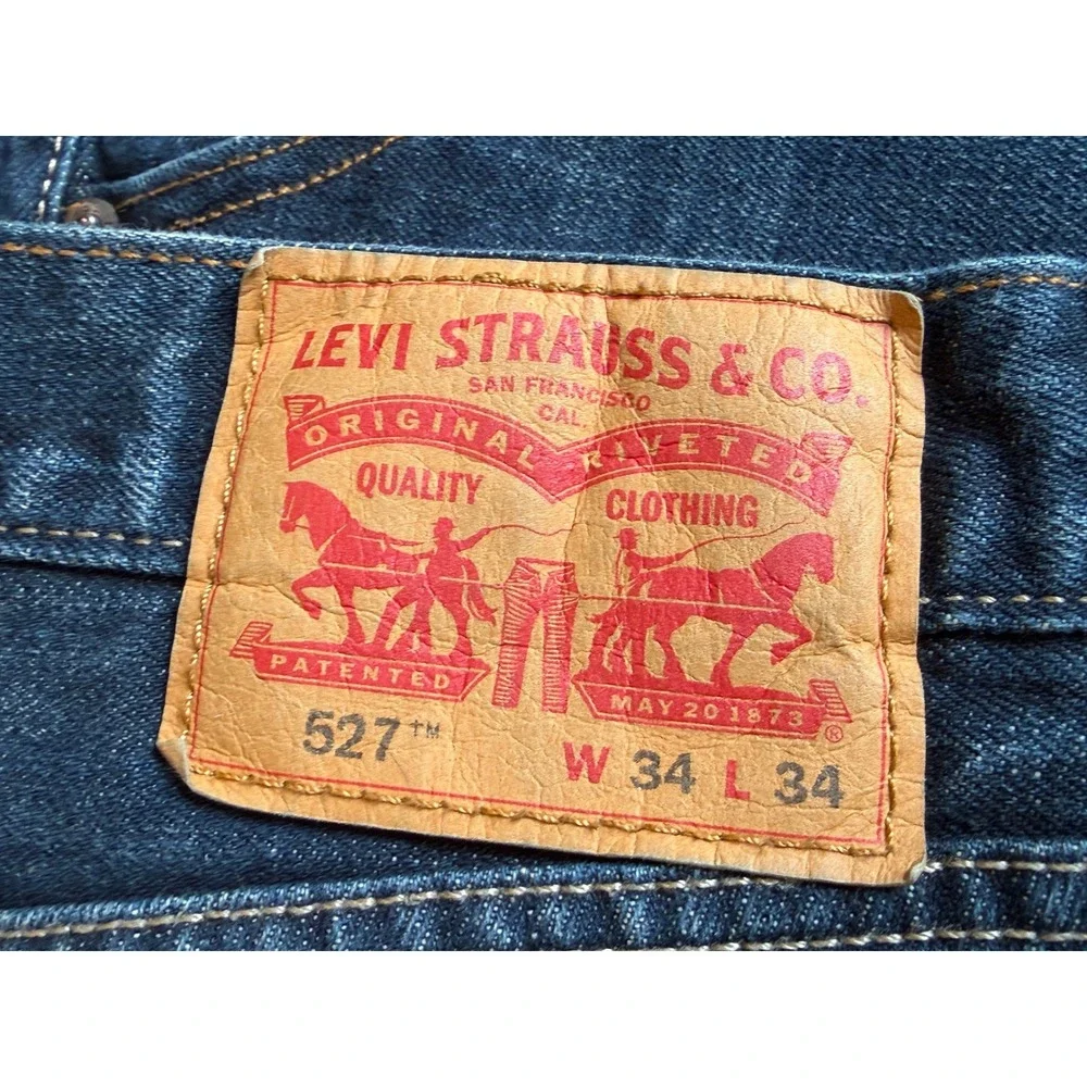 Levi's 527 Slim Bootcut Jeans 34x34 Boot 34 X 34 Denim Mens Levi Strauss